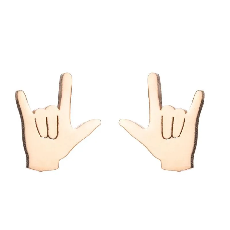 Pendientes Love/Signo Rock – Acero Inoxidable