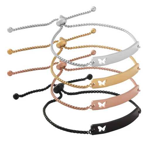 Pulsera con mariposa personalizable