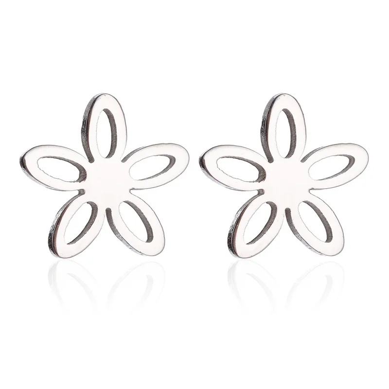 Pendientes Flor Minimalista – Acero Inoxidable
