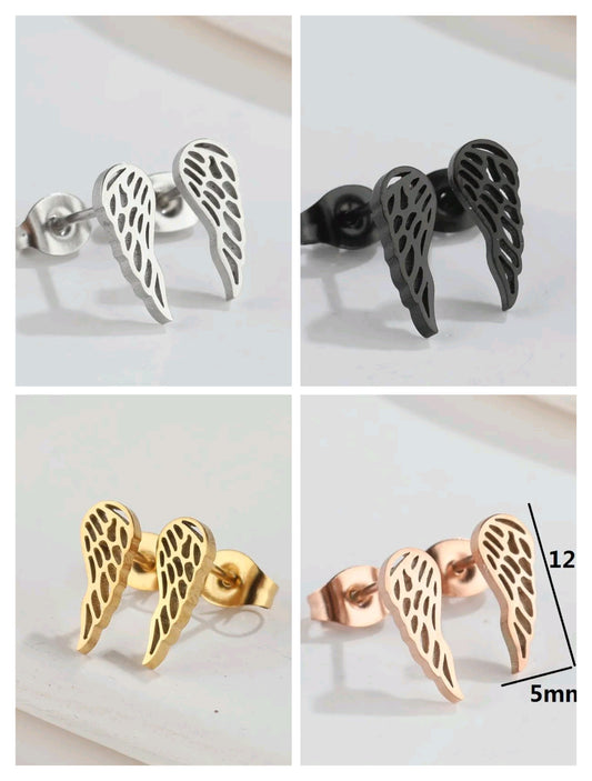 Pendientes Alas Cerradas – Acero Inoxidable
