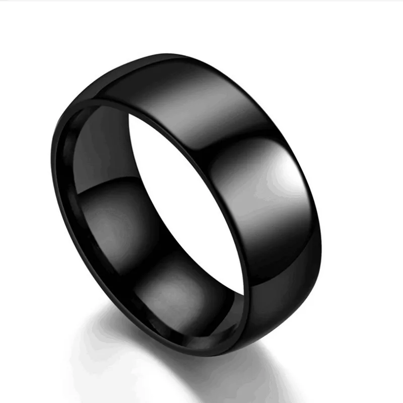 Anillos Unisex de acero inoxidable 8mm