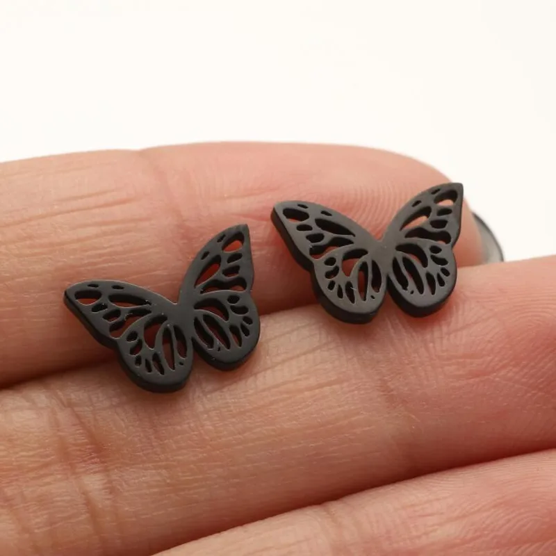 Pendientes Mariposa Calada – Acero Inoxidable