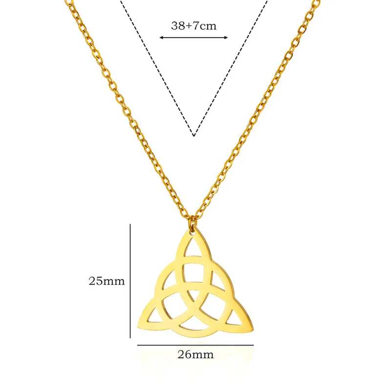 Colgante Triqueta Celta – Acero Inoxidable Dorado