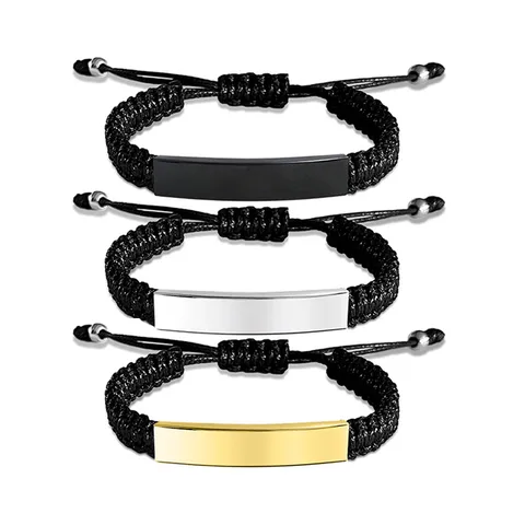 Pulsera cuerda trenzada grabado laser