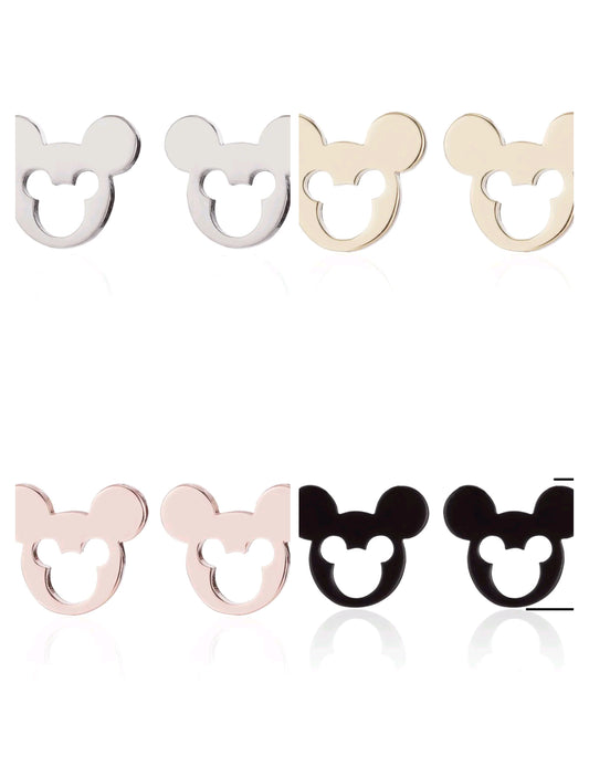 Pendientes Silueta ratón – Diseño Moderno en Acero Inoxidable