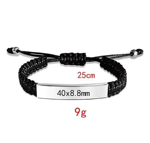Pulsera cuerda trenzada grabado laser