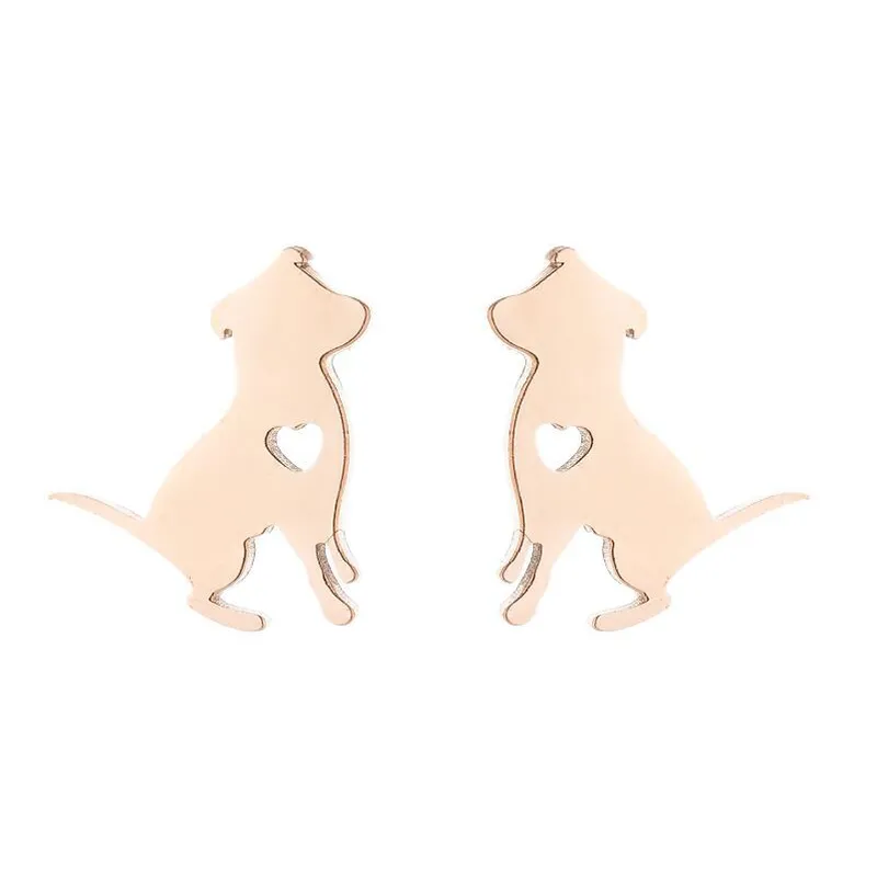 Pendientes Perrito Corazón – Acero Inoxidable