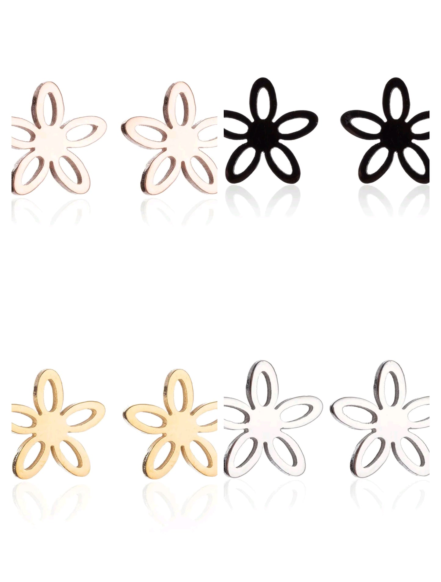 Pendientes Flor Minimalista – Acero Inoxidable