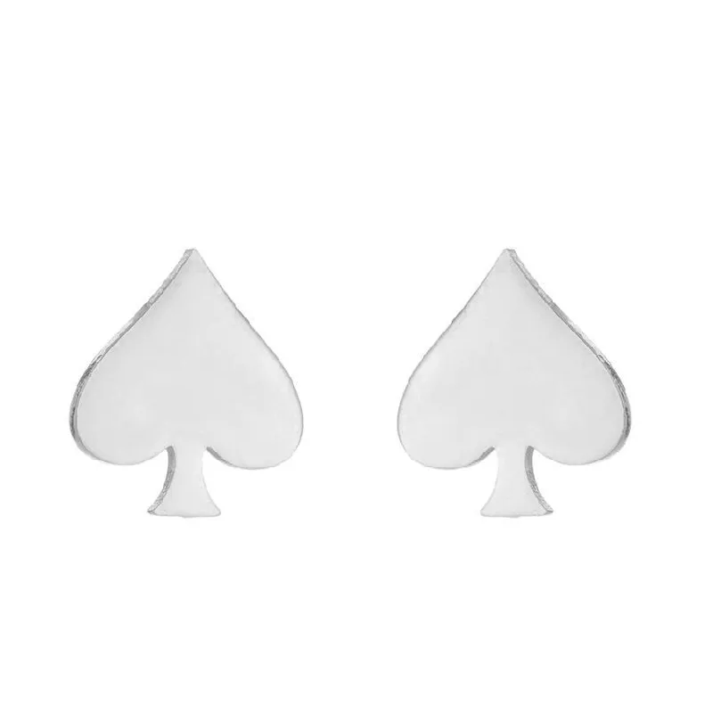 Pendientes Pica Poker Minimal – Acero Inoxidable