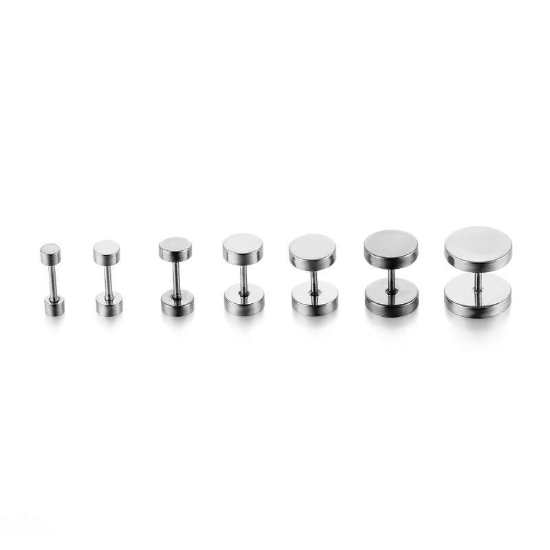 Pack de 2 Pares de Pendientes Redondos de Acero Inoxidable – Personalizables, Unisex, Varios Colores y Tamaños