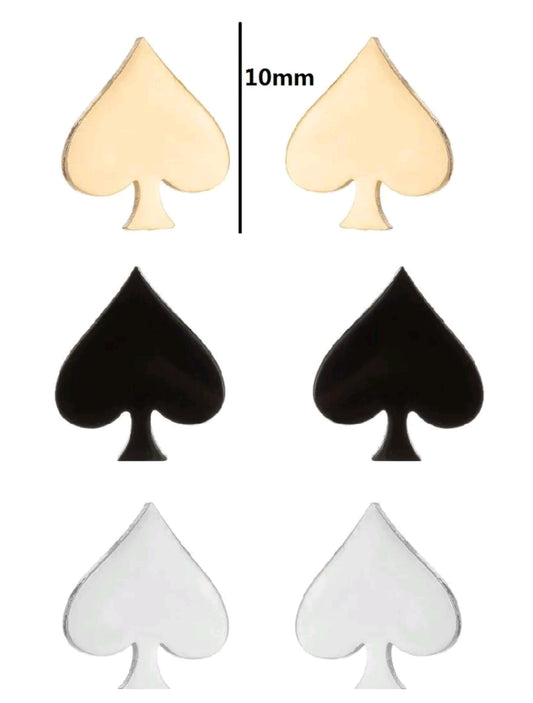 Pendientes Pica Poker Minimal – Acero Inoxidable