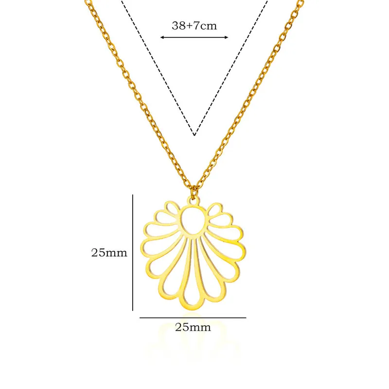 Colgante Flor Calada – Acero Inoxidable Dorado