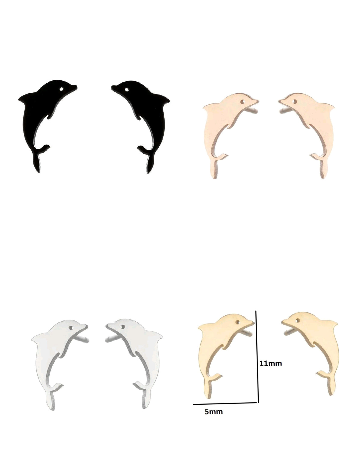 Pendientes Delfín – Acero Inoxidable (4 Colores)