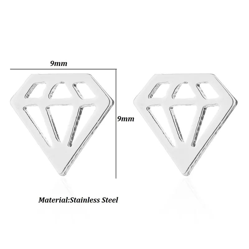 Pendientes Diamante Minimalista – Acero Inoxidable