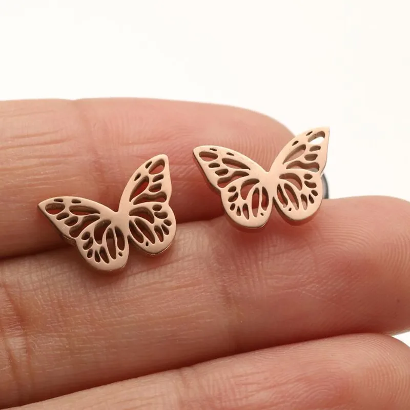 Pendientes Mariposa Calada – Acero Inoxidable