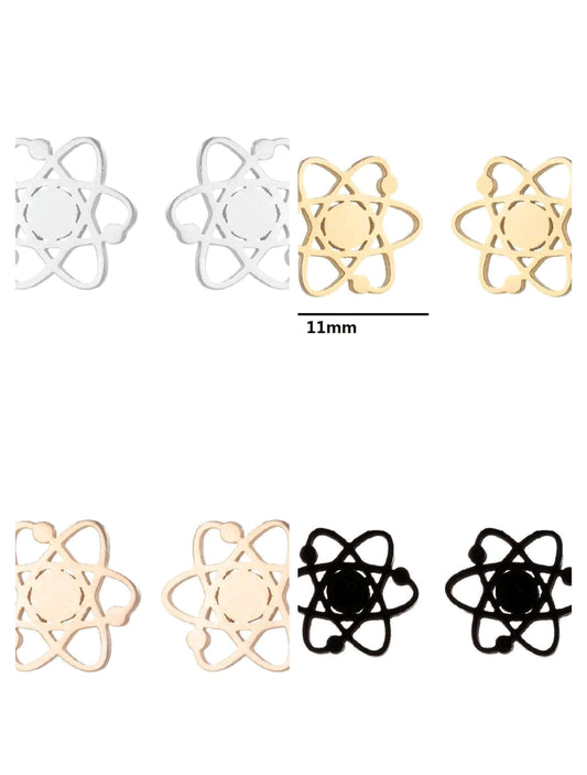 Pendientes Átomo – Diseño Moderno en Acero Inoxidable