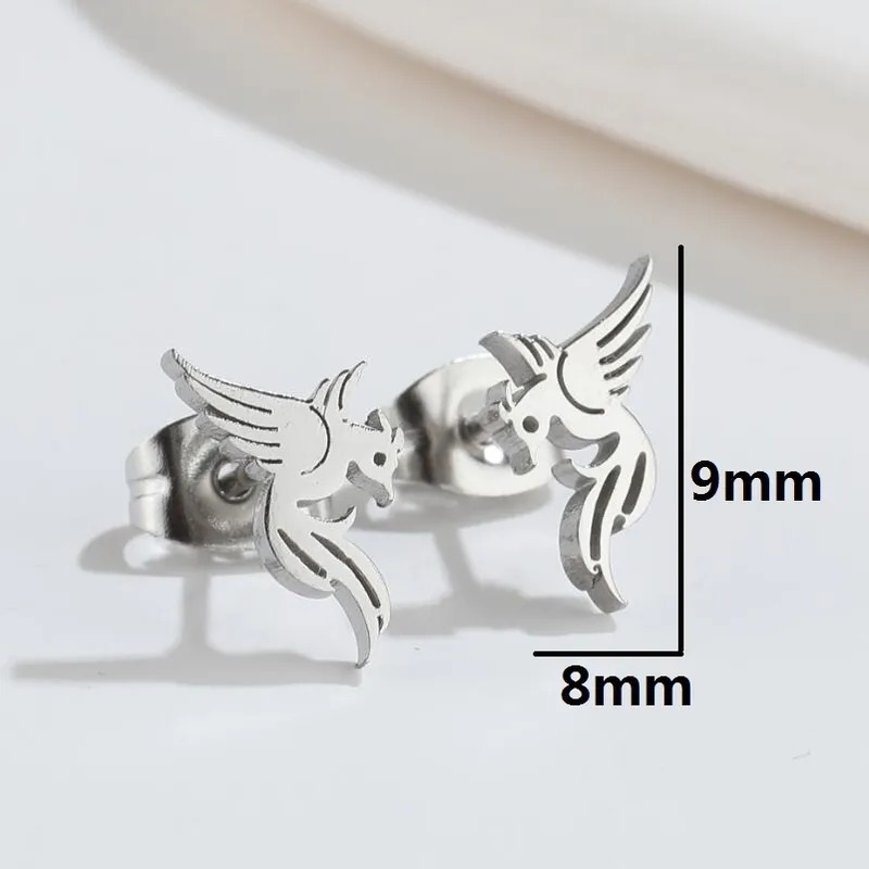 Pendientes Fénix – Acero Inoxidable