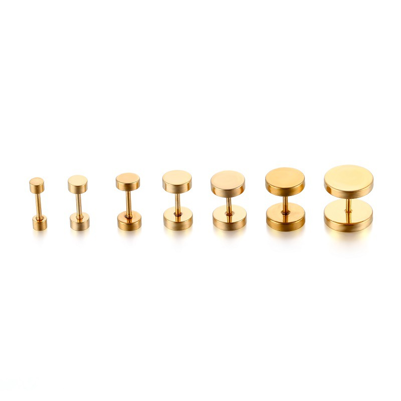 Pack de 2 Pares de Pendientes Redondos de Acero Inoxidable – Personalizables, Unisex, Varios Colores y Tamaños