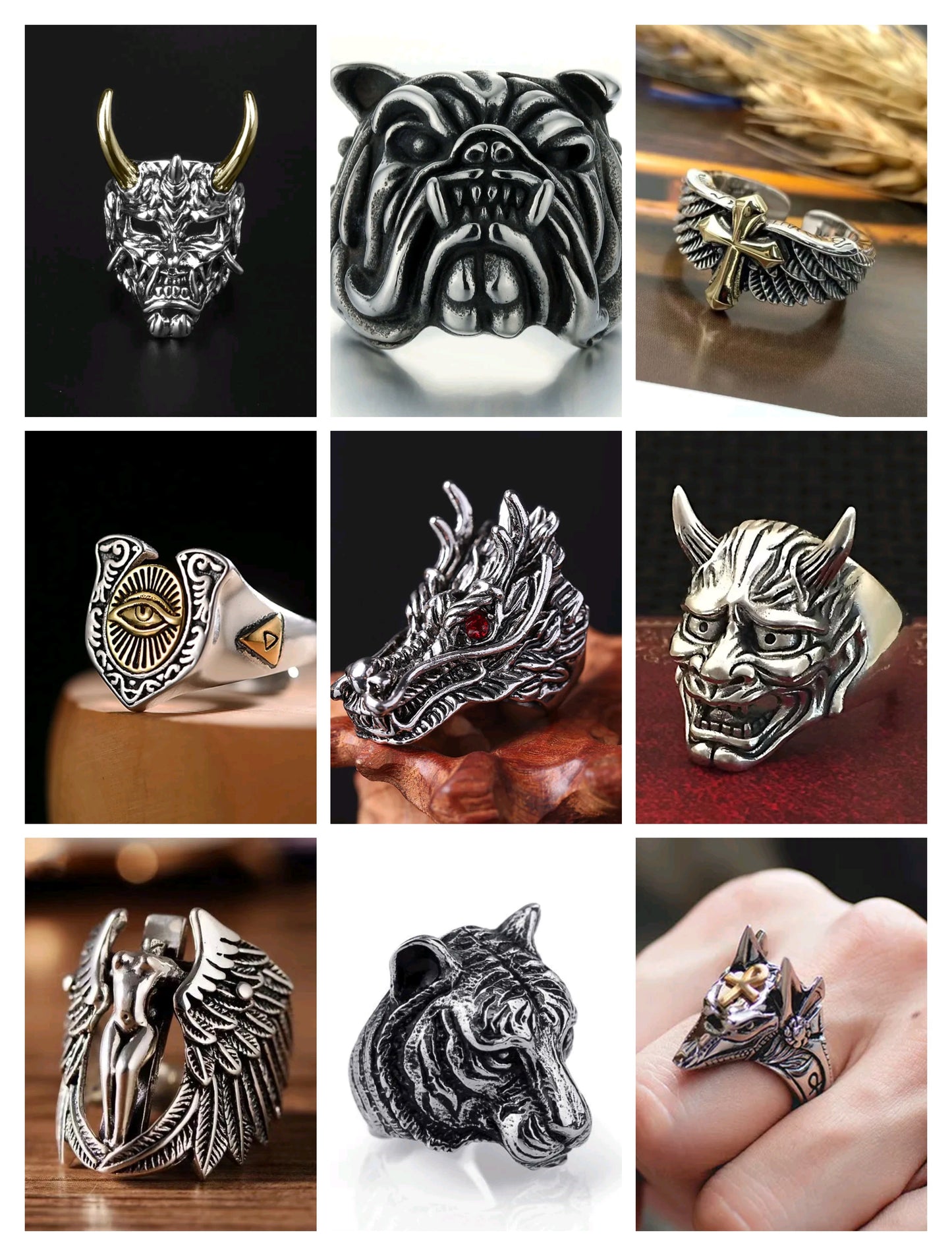 Anillos unisex de aleación con diseño único