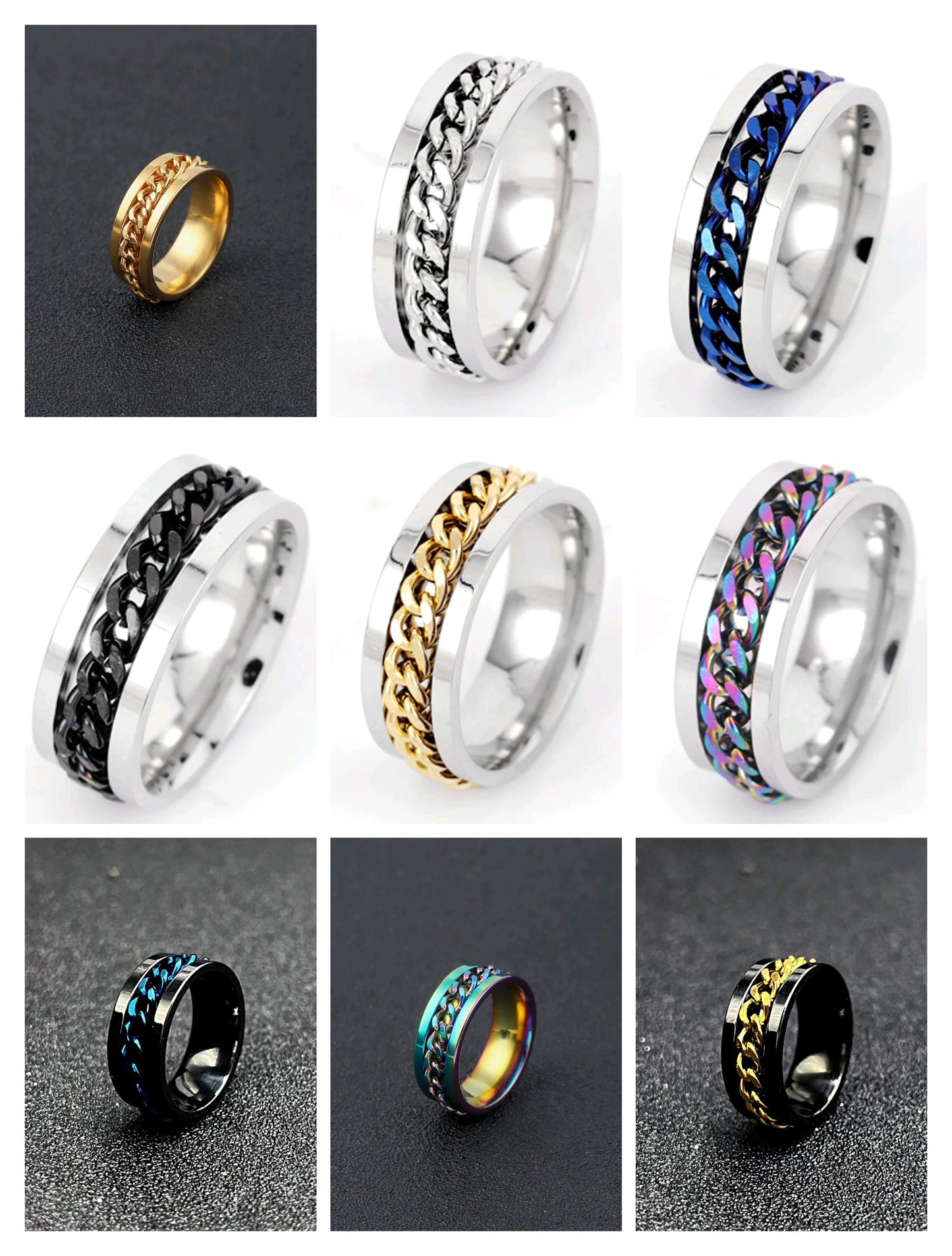 Anillos de acero inoxidable – Cadena Giratoria