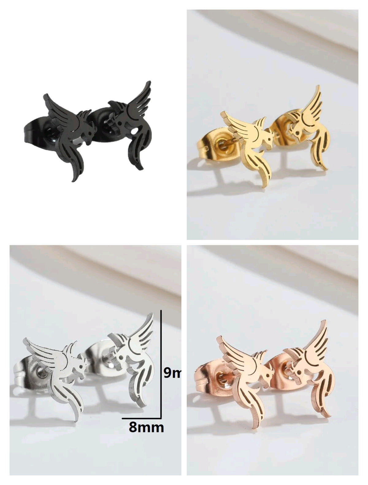 Pendientes Fénix – Acero Inoxidable