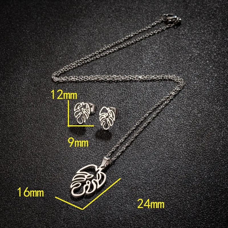Conjuntos de Collar y Pendientes en Acero Inoxidable