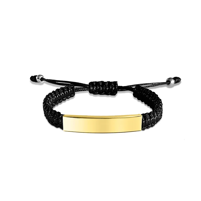 Pulsera cuerda trenzada grabado laser