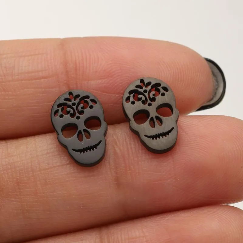 Pendientes Calavera Mexicana – Acero Inoxidable (4 Colores)
