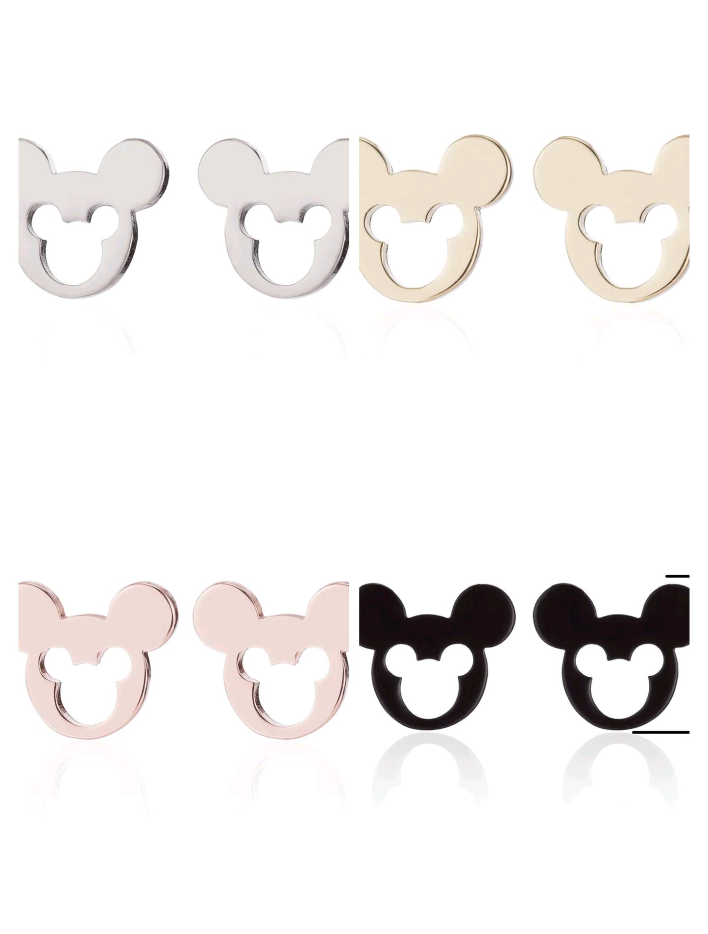 Pendientes Silueta ratón – Diseño Moderno en Acero Inoxidable