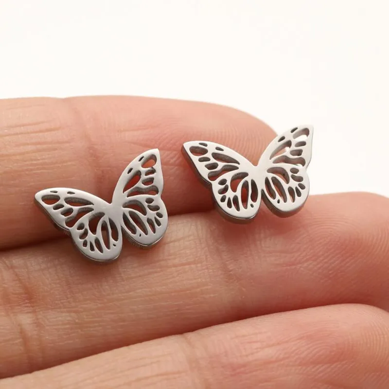 Pendientes Mariposa Calada – Acero Inoxidable