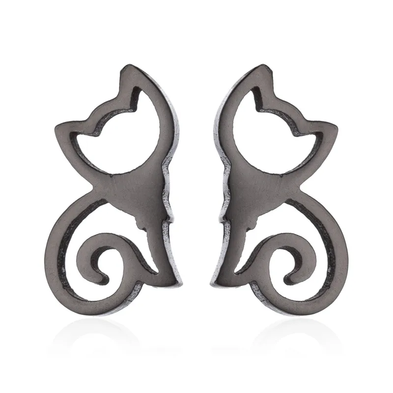 Pendientes Gatito Minimal – Acero Inoxidable