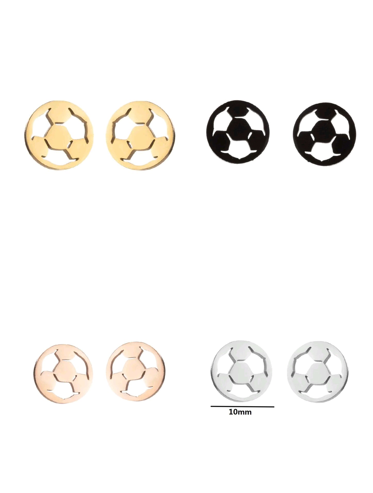 Pendientes Goal Icon – Balón Minimalista en Acero