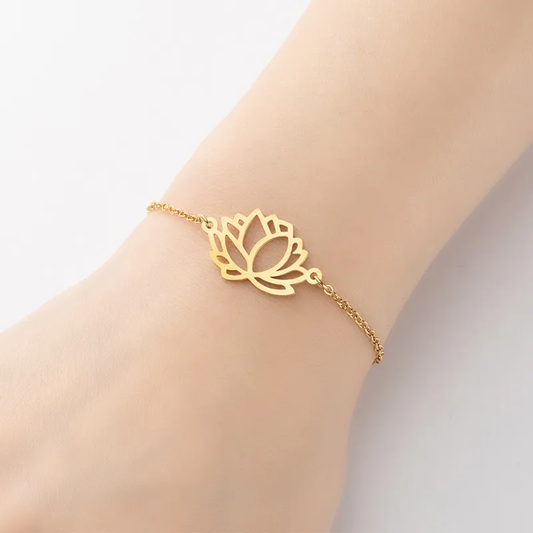 Pulsera Flor de Loto en Acero Inoxidable
