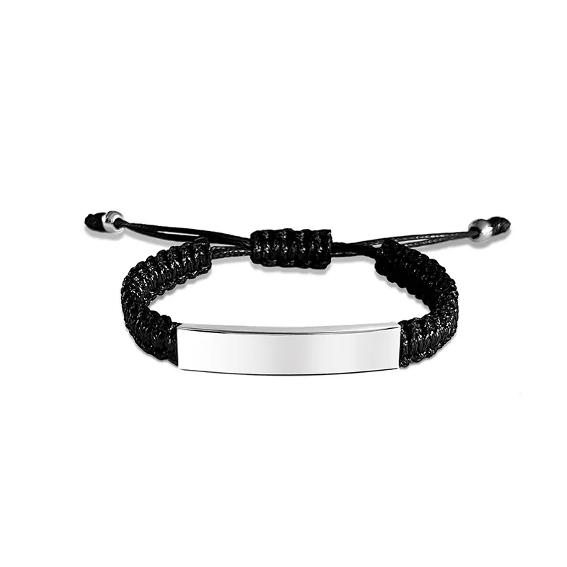 Pulsera cuerda trenzada grabado laser