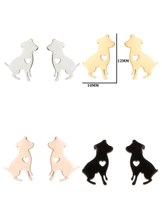 Pendientes Perrito Corazón – Acero Inoxidable