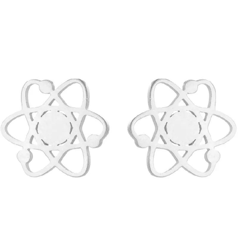 Pendientes Átomo – Diseño Moderno en Acero Inoxidable