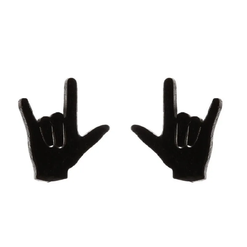 Pendientes Love/Signo Rock – Acero Inoxidable