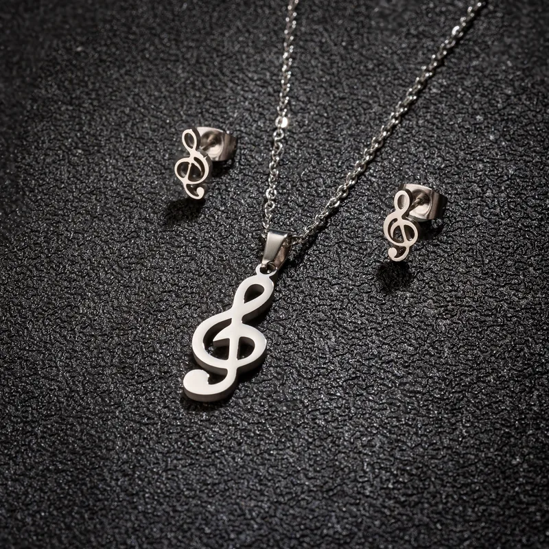 Conjuntos de Collar y Pendientes en Acero Inoxidable