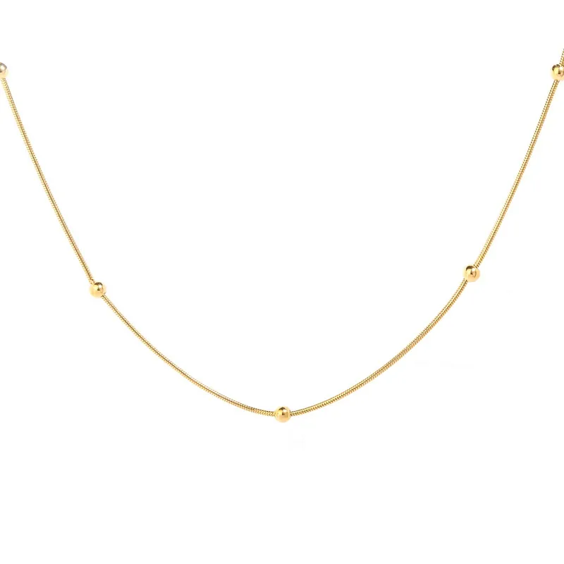 Cadena Minimalista de Acero Inoxidable Chapado en Oro 18K