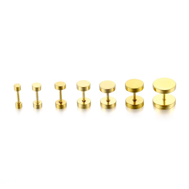 Pack de 2 Pares de Pendientes Redondos de Acero Inoxidable – Personalizables, Unisex, Varios Colores y Tamaños