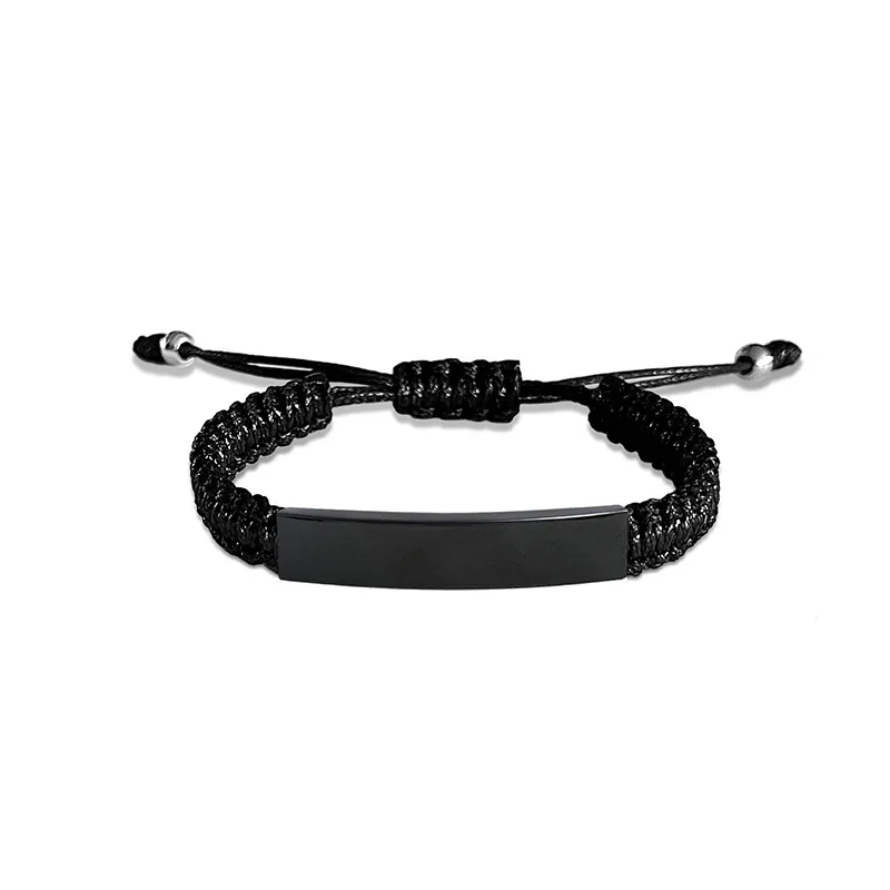 Pulsera cuerda trenzada grabado laser