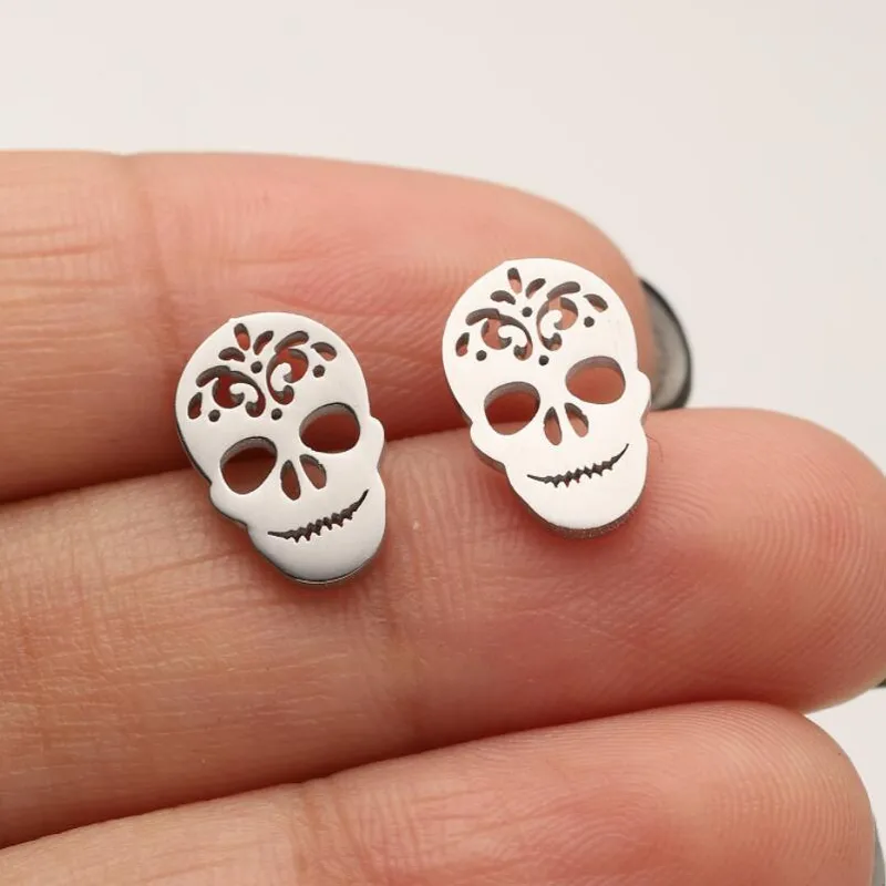 Pendientes Calavera Mexicana – Acero Inoxidable (4 Colores)
