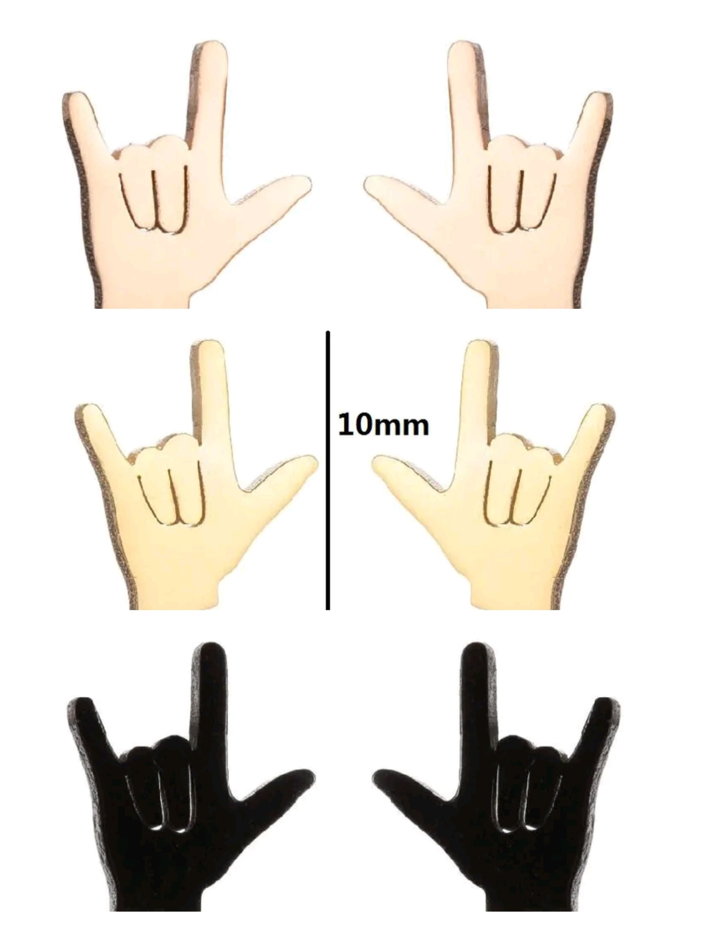 Pendientes Love/Signo Rock – Acero Inoxidable